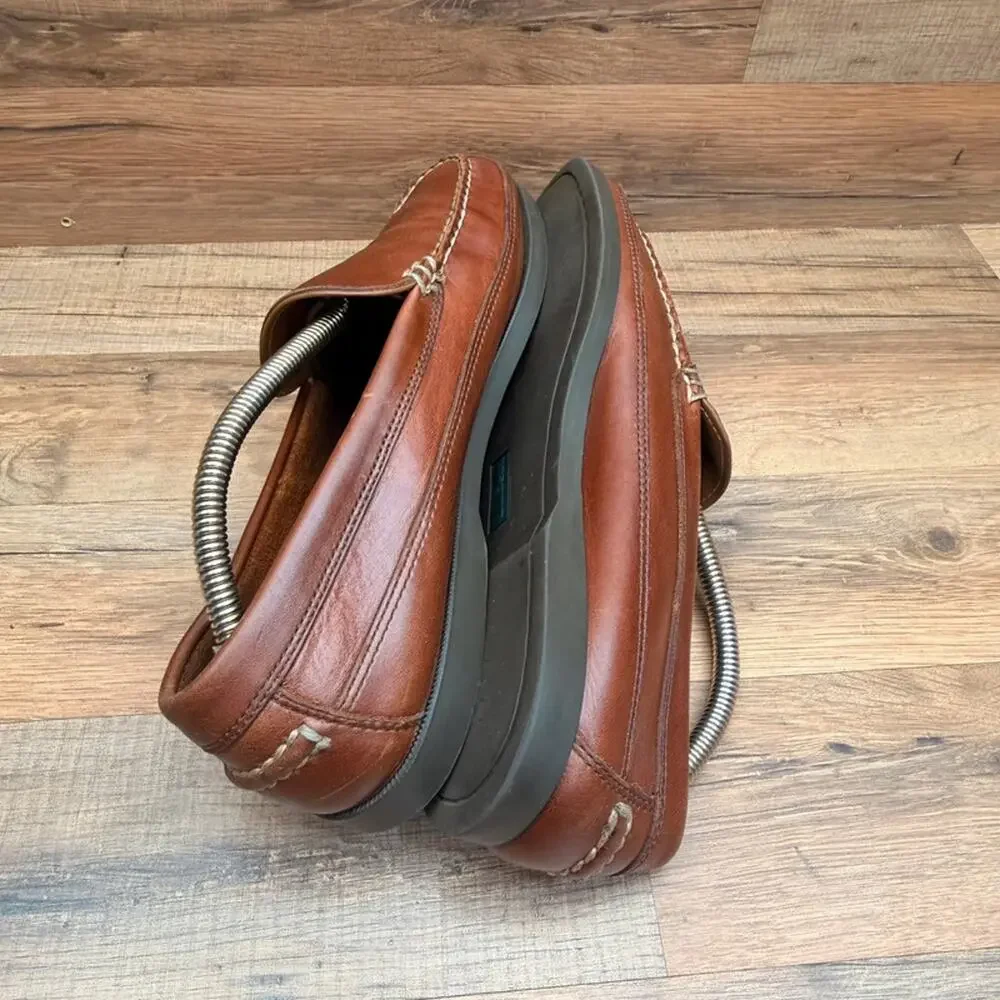 L.L. Bean Men's size 10D brown Leather Slip-On Moccasin Loafers